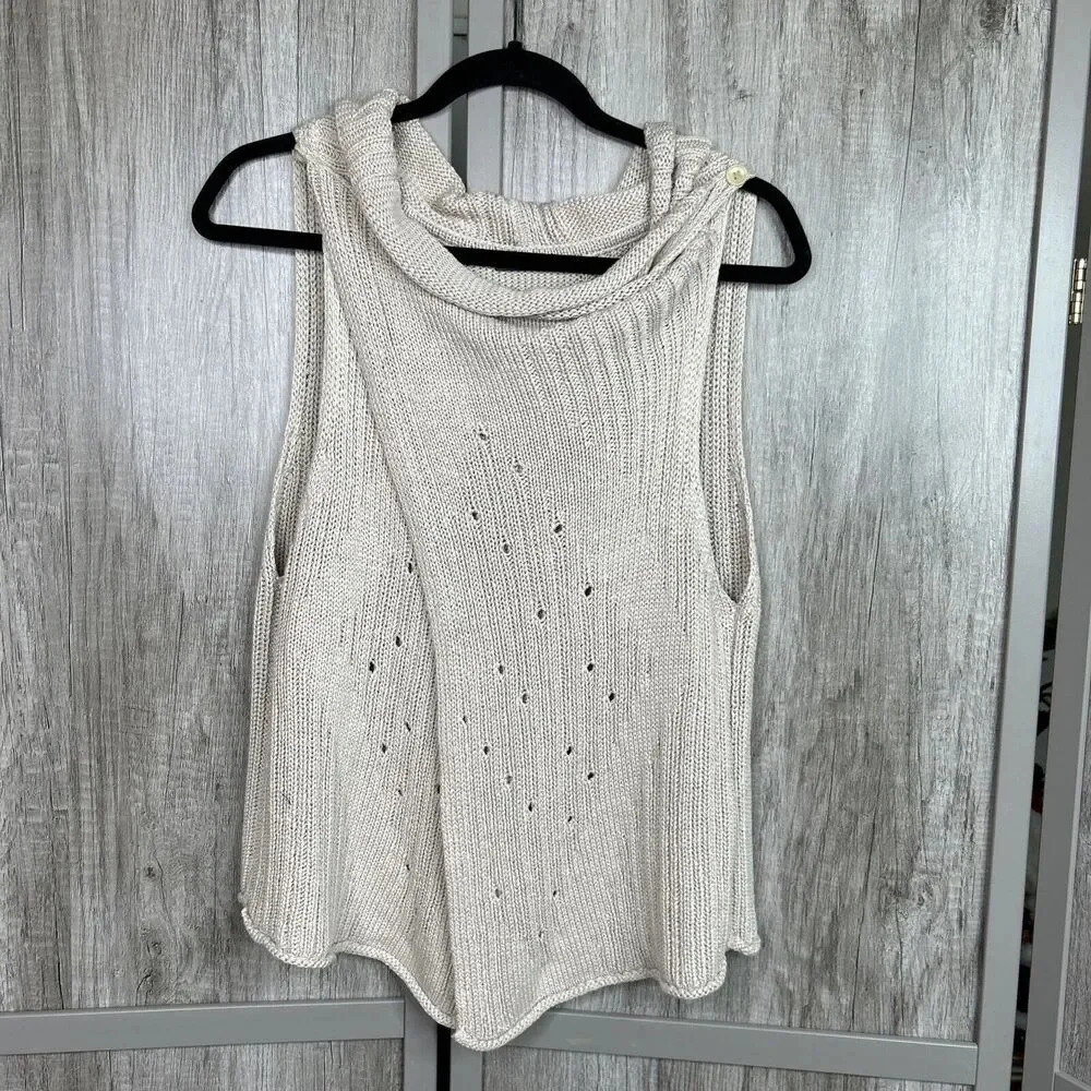 Elegant Cream Sleeveless Sweater